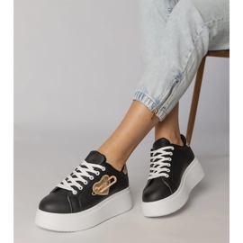 Black Sneakers with heart and safety pin Lerisol 2 Black Sneakers with heart and safety pin Lerisol 2