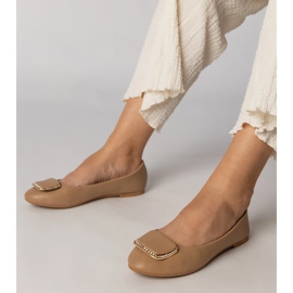 Brown women's ballerinas with zircons 1 Brown women's ballerinas with zircons 1