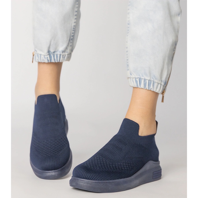 Navy blue sock sneakers 2