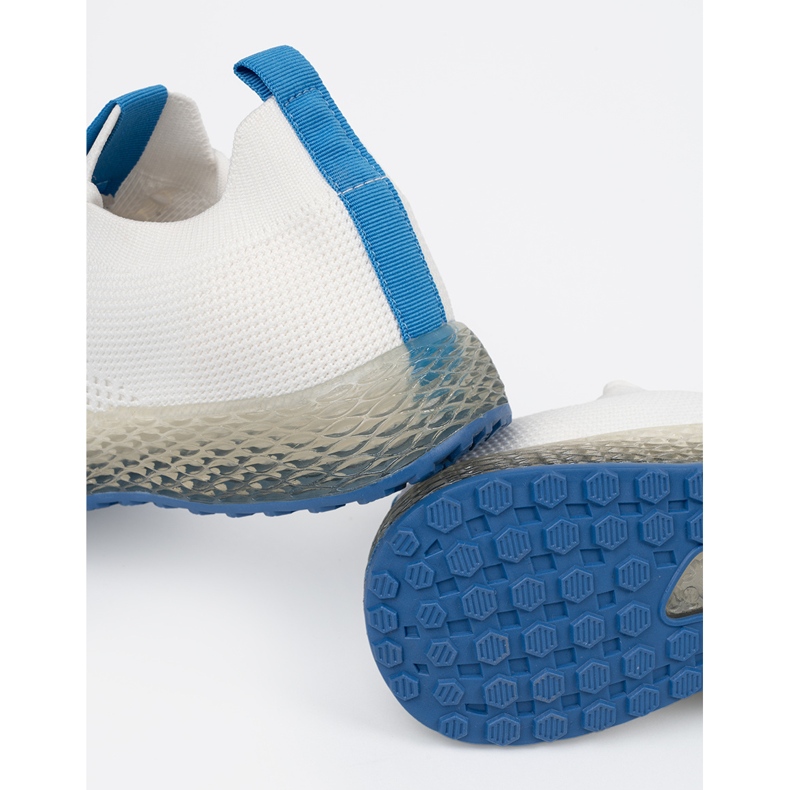 White sports shoes with a blue sole 2 White sports shoes with a blue sole 2