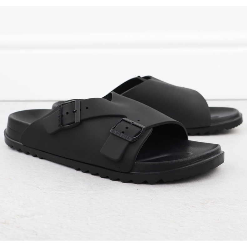 Black Big Star RR174A019 Men's Black Beach Slippers 1