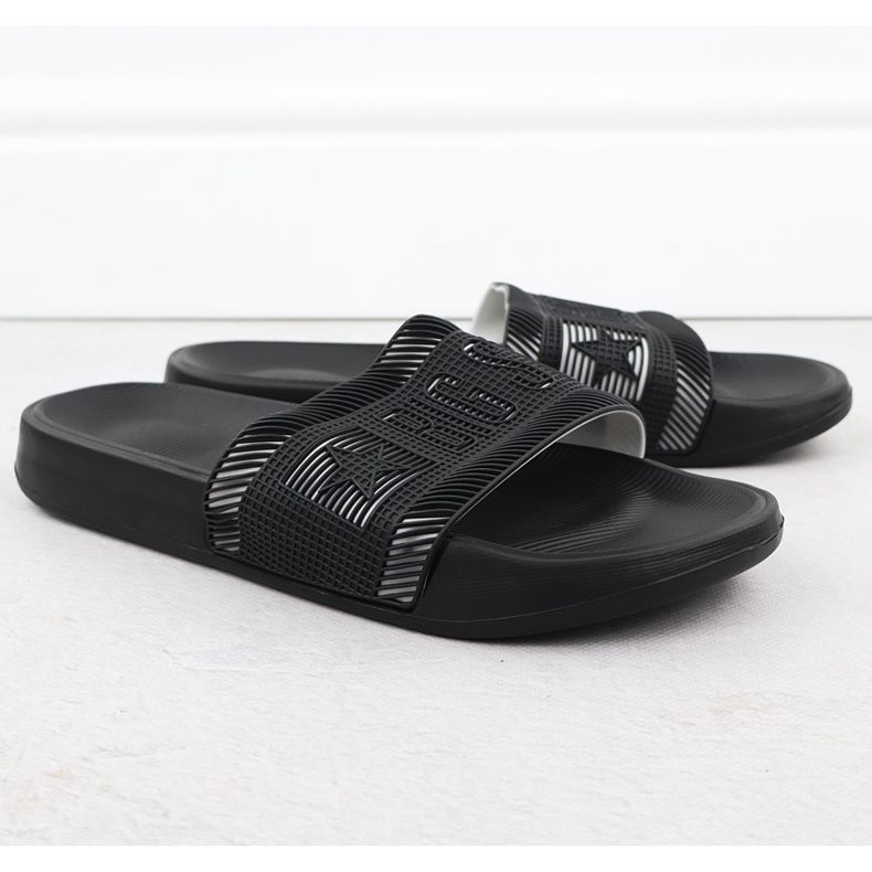 Black Big Star RR174A053 Men's Black Beach Slippers 1 Black Big Star RR174A053 Men's Black Beach Slippers 1