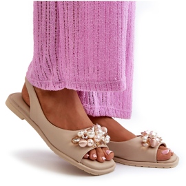 Women's Sandals With Decorations S.Barski KV27-004 Beige 4 Women's Sandals With Decorations S.Barski KV27-004 Beige 4