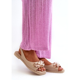 Women's Sandals With Decorations S.Barski KV27-004 Beige 1