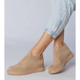 Brown socks sliding sneakers 1