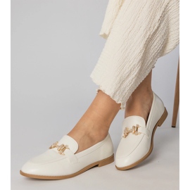 White loafers decorated with zircons 1 White loafers decorated with zircons 1