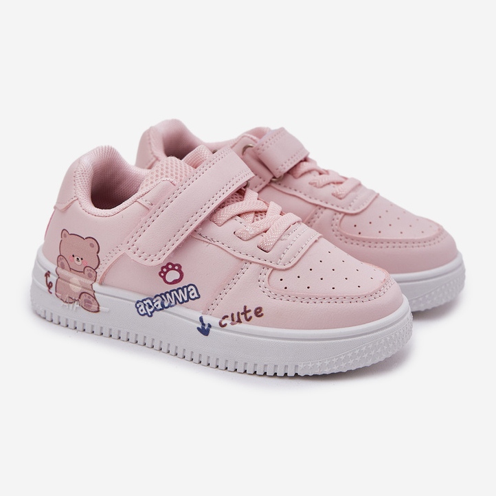 Pink teddy bear sneakers with a pink teddy bear 1 Pink teddy bear sneakers with a pink teddy bear 1