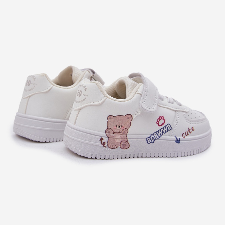 Velcro children's sneakers with a white teddy bear 2 Velcro children's sneakers with a white teddy bear 2