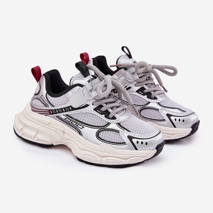 Children's sneakers on a thick sole silver xairana 1 Children's sneakers on a thick sole silver xairana 1