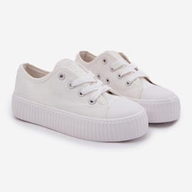 Big Star RR374009 Białe lace -up sneakers white 1