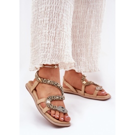 Women's sandals with decoration Eco Sonflower ARTIKER 56C1361 beige 2 Women's sandals with decoration Eco Sonflower ARTIKER 56C1361 beige 2