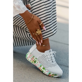 Leather Openwork Women's Shoes for the Artiker 56C1532 White 2