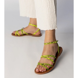 Yellow sandals on a flat sole 2 Yellow sandals on a flat sole 2