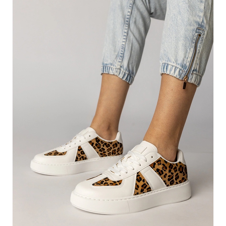 Women's white-pantter sneakers 1