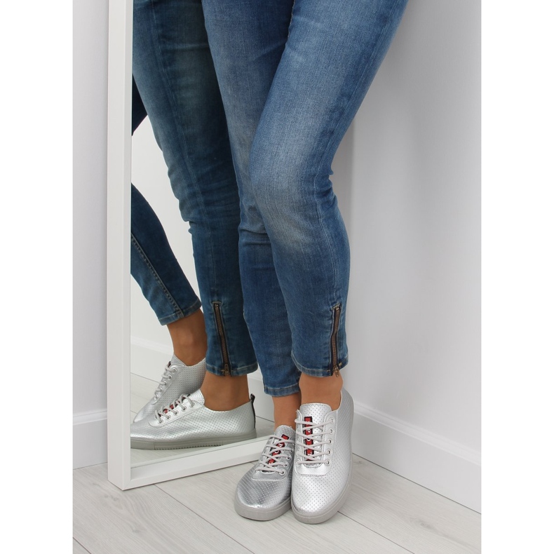 Women's soft silver sneakers NB190P Silver grey 2