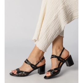 Black women's high-heeled sandals 2