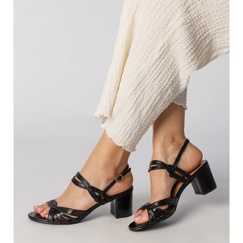 Black women's high-heeled sandals 2