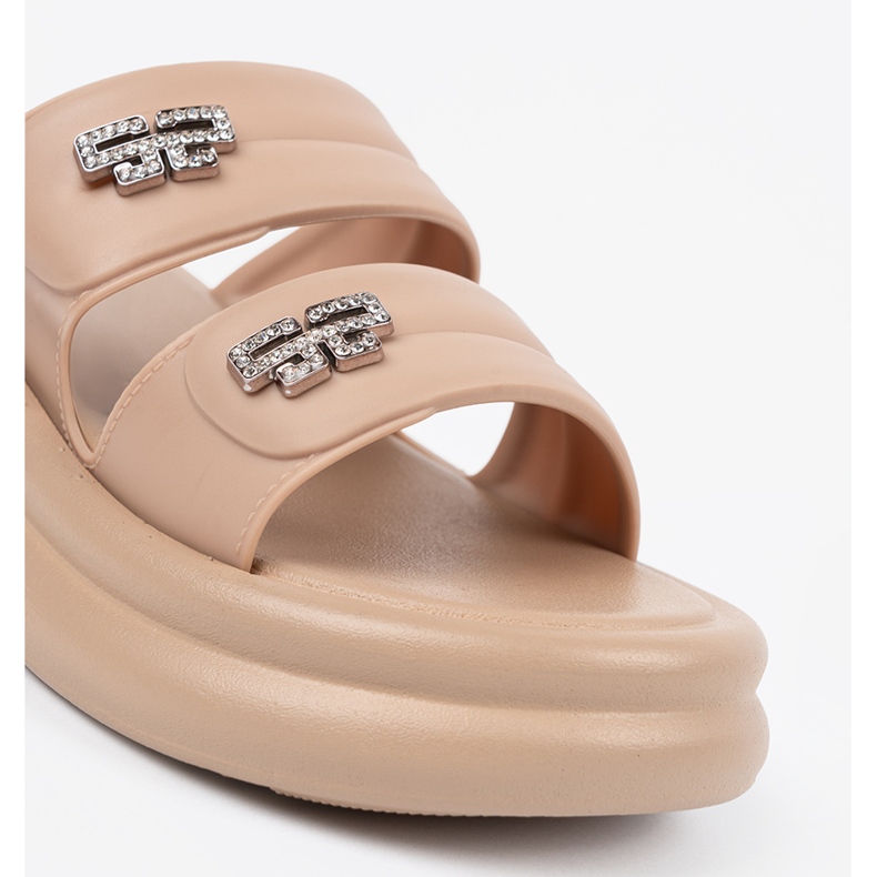 Seastar Beige women's platform slides 1