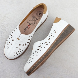 Openwork women's leather shoes on the elevation of the White Evento 7007 3