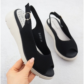 Women's sandals on wedges Black Vinceza 97303 1