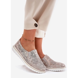 Suede Slip-on Shoes Beige-Gold Inez 1