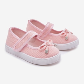 Children's ballerinas with a pink bow 1