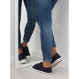 Navy blue lace sneakers for women NB89P Blue 1