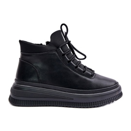 Light Leather Platform Sports Shoes Artiker 55C1041 Black 4