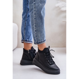 Light Leather Platform Sports Shoes Artiker 55C1041 Black 2