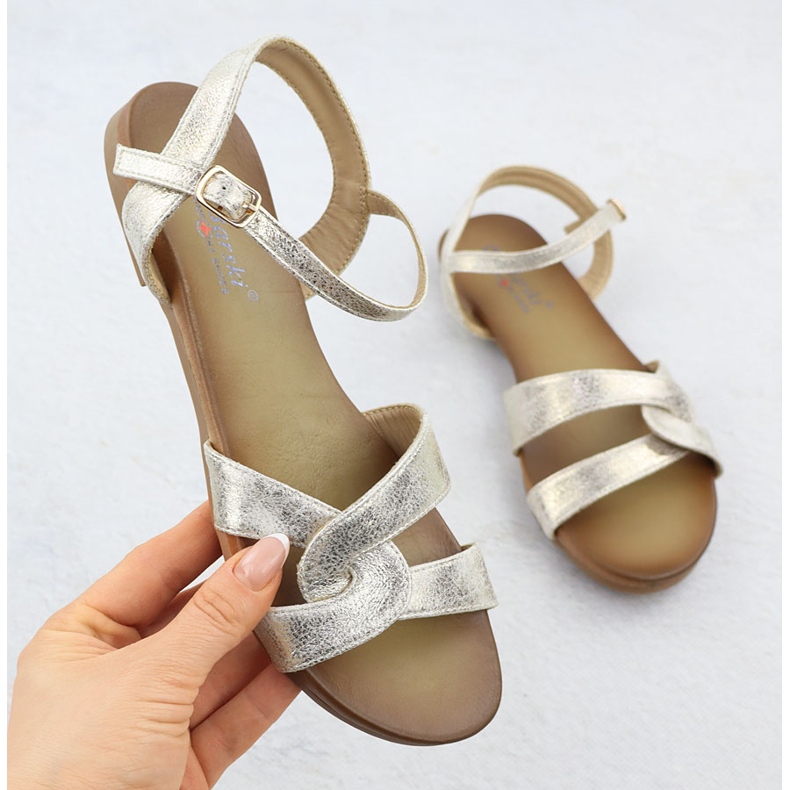 S.Barski Women's Sandals Złote S. Barski KV51-022 golden 1 S.Barski Women's Sandals Złote S. Barski KV51-022 golden 1