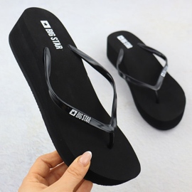 Women's flip flops on wedges Black Big Star RR274A577 1 Women's flip flops on wedges Black Big Star RR274A577 1