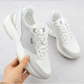 Women's leather Sneakers White Evento 8238 grey 1