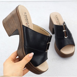 Women's leather slippers on the Black T.Sokolski L25-13 post 1 Women's leather slippers on the Black T.Sokolski L25-13 post 1