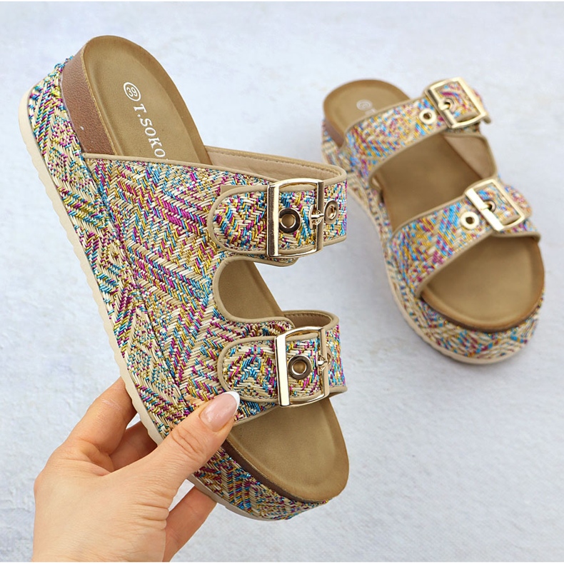 Slippers on a thick sole with clamps T.Sokolski L25-322 multicolored 1