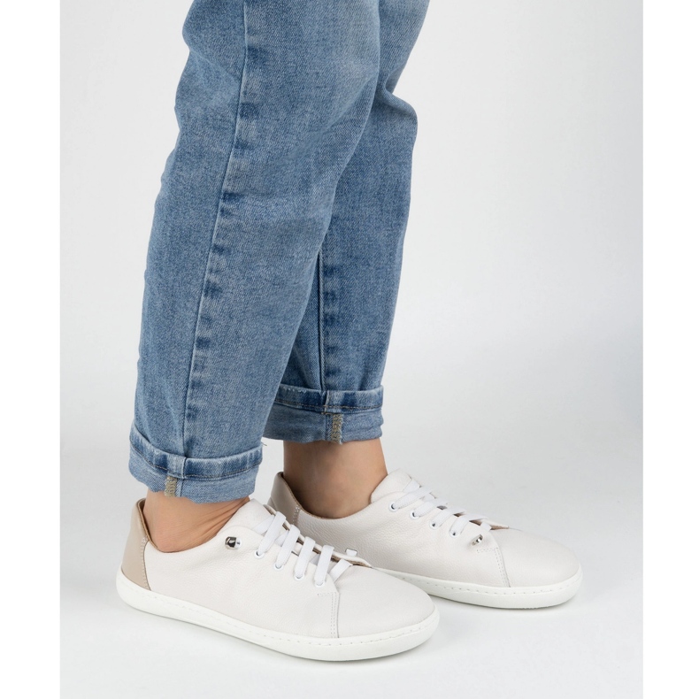 WASAK Women's barefoot shoes minimalist leather 0771w white 2