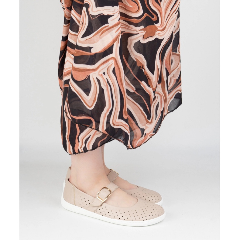 Barefoot women's ballerinas Olivier 1770pol Leather shoes with beige buckle 2 Barefoot women's ballerinas Olivier 1770pol Leather shoes with beige buckle 2