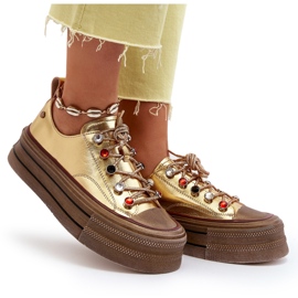 Women's Platform Sneakers GOE NN2N4055 Gold golden 6