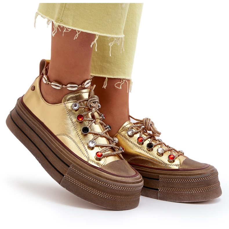 Women's Platform Sneakers GOE NN2N4055 Gold golden 6