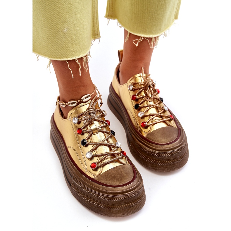 Women's Platform Sneakers GOE NN2N4055 Gold golden 4