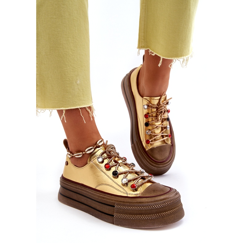 Women's Platform Sneakers GOE NN2N4055 Gold golden 3