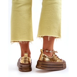 Women's Platform Sneakers GOE NN2N4055 Gold golden 5