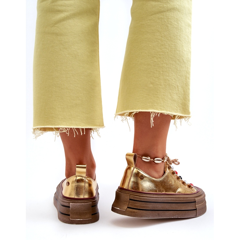 Women's Platform Sneakers GOE NN2N4055 Gold golden 5