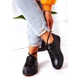 NEWS Women's eco-leather black sneakers 3