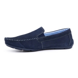 Olivier Men's leather loafers 937MA navy blue 1