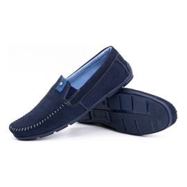 Olivier Men's leather loafers 937MA navy blue 2