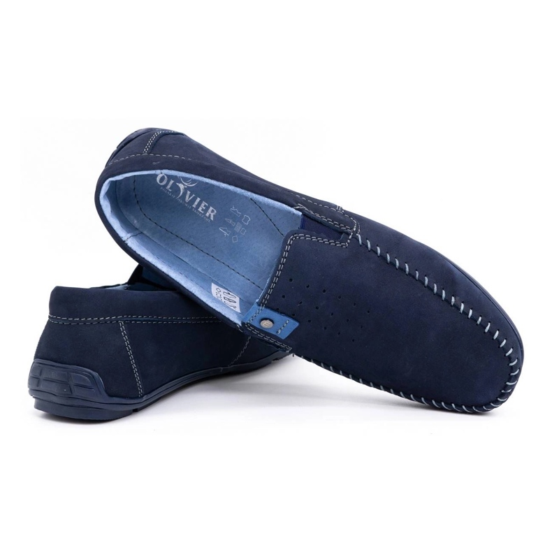 Olivier Men's leather loafers 937MA navy blue 3