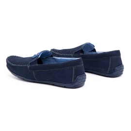 Olivier Men's leather loafers 937MA navy blue 4