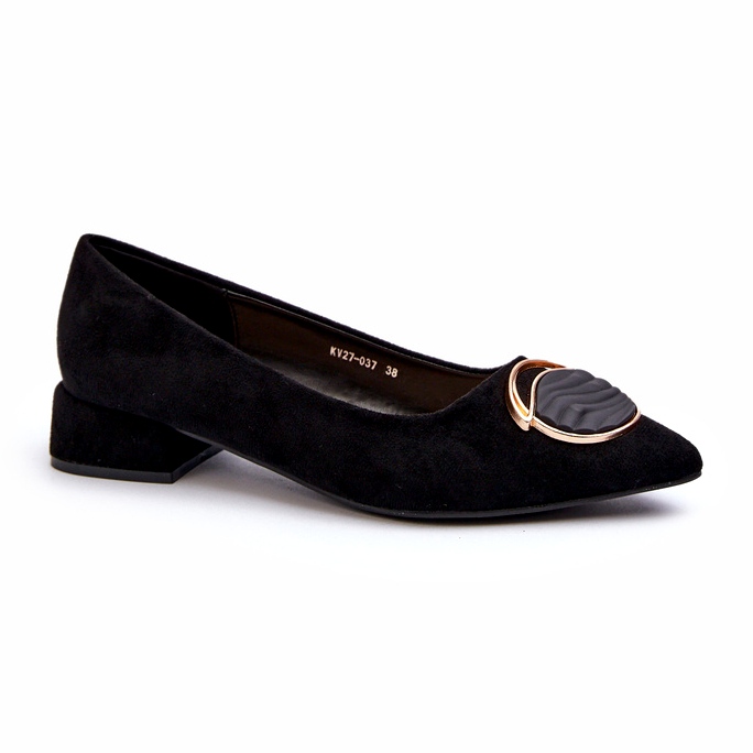 Women's low-heeled women's pumps with eco-eco-s.barski KV27-037 black 1
