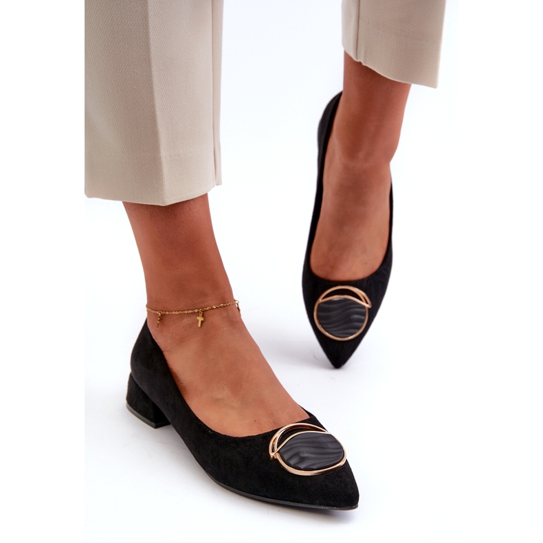 Women's low-heeled women's pumps with eco-eco-s.barski KV27-037 black 2