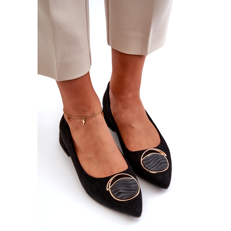 Women's low-heeled women's pumps with eco-eco-s.barski KV27-037 black 3